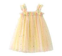 Faldas Niñas 140 Niño Niñas Sin Mangas Estrella Luna Lentejuelas Princesa Vestido Dance Fiesta Vestidos Ropa Niñas Con Parte Superior, amarillo, 3-4 años