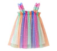 Faldas Niñas 140 Niño Niñas Sin Mangas Estrella Luna Lentejuelas Princesa Vestido Dance Fiesta Vestidos Ropa Niñas Con Parte Superior, Rosa intenso., 12-18 meses