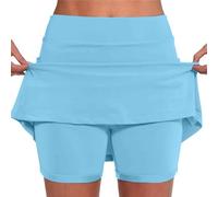Faldas para mujer, ligeras, suaves, clásicas, informales, modernas, ajuste regular, acampanadas, estampado floral, vacaciones, playa, hawaiana, faldas largas para mujer, azul celeste, 5XL