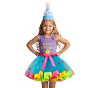 Faldas para Niñas con Estampado de y Diseño Tutú de Malla en Capas para Ocasiones Informales de Primavera Verano #1218E