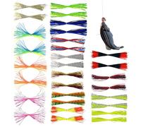 Faldas para Señuelos - 30 manojos, Coloridos y fáciles de Usar - Faldas De Silicona para Jigs Pesca Agua Salada | para Uso en ríos, Lagos, estanques, Barcos, orillas, Black Bass, truchas, bagres