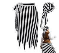 Faldas Trajes de pirata para mujer, trajes de pirata para mujer, vestido de pirata, juego de rol, disfraces de pirata de Halloween, faldas de traje de capitán, bandana, accesorios de disfraz