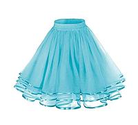Faldas tutú de tul para mujer, falda interior de cintura alta, retro, carnaval, multicapa, acampanada, accesorios clásicos Rockabilly para mujer, azul celeste, Altoa única