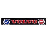 Faldilla faldón guardabarro Trasero Largo Apto para camión y Remolque Volvo de Goma Negra con señales de tráfico e inscripción roja 240 x 35 cm