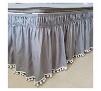 Faldón de Cama con elástico y Volantes, Bed Skirt Wrap Around Elastic No Twin Full Queen King Size 40cm Height Multicolor(Gris,120x200x40cm)