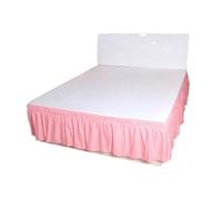 Faldón de Cama con elástico y Volantes, Cenefa de Falda Cama con Banda elástica, Varios tamaños Multicolores, caída 40cm(Pink,100x200cm)