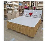 Faldón de Cama con elástico y Volantes, Falda de Cama con Volantes elásticos, caída 15 Pulgadas, Multicolor, Varios tamaños(Light Yellow,150x200x40cm)