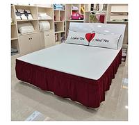 Faldón de Cama con elástico y Volantes, Falda de Cama con Volantes elásticos, caída 15 Pulgadas, Multicolor, Varios tamaños(Red,120x200x40cm)