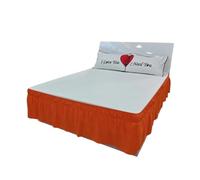 Faldón de Cama con elástico y Volantes, Falda de Cama elástica con Volantes, caída 15 Pulgadas for Doble Queen, Multicolor, Varios tamaños(Arancione,120x200x40cm)