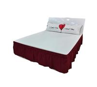 Faldón de Cama con elástico y Volantes, Falda de Cama elástica con Volantes, caída 15 Pulgadas for Doble Queen, Multicolor, Varios tamaños(Borgogna,135x200x40cm)