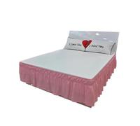 Faldón de Cama con elástico y Volantes, Falda de Cama elástica con Volantes, caída 15 Pulgadas for Doble Queen, Multicolor, Varios tamaños(Pink,200x200x40cm)