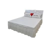 Faldón de Cama con elástico y Volantes, Falda de Cama elástica con Volantes, caída 15 Pulgadas for Doble Queen, Multicolor, Varios tamaños(White,135x200x40cm)