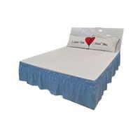 Faldón de Cama con elástico y Volantes, Falda de Cama elástica con Volantes, caída 15 Pulgadas for Doble Queen, Multicolor, Varios tamaños(Cielo BLU,200x200x40cm)