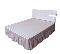 Faldón de Cama con elástico y Volantes, Solid Color Elastic Double Bed Skirt, Multicolor, Multiple Sizes For Home Hotel(Gris,150x200x40cm)