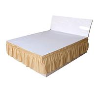 Faldón de Cama con elástico y Volantes, Solid Color Elastic Double Bed Skirt, Multicolor, Multiple Sizes For Home Hotel(Yellow,100x200x40cm)