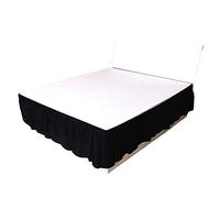 Faldón de Cama con elástico y Volantes, Solid Color Elastic Double Bed Skirt, Multicolor, Multiple Sizes For Home Hotel(Black,180x200x40cm)