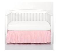 Faldón de cama Falda de cama for cuna, sábanas superiores blancas, volantes plisados de 4 lados for bebés, niños, niñas, colcha de guardería for niños pequeños ( Color : Pink , Size : 60x120x36cm )