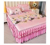 Faldón de cama, Juego de faldones cama 3 piezas multicolor múltiple(Color 3,3 pcs 180x200cm)