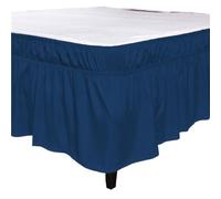 Faldón de Cama Soft Solid Color Ruffled Bed Skirt Three Sides Elastic Edge Side Breathable Easy Care Cover Bedding Accessory para el armazón de la Cama(B,King 198-203-38cm)