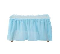 Faldón De Mesa 1pc Disposable Table Skirt BPA Free Plastic Tableskirt Disposable Reusable Rectangular Tablecloth Skirt Birthday Banquet Party(Lgiht Blue)