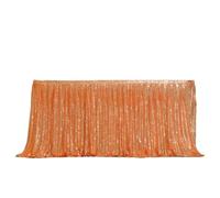 Faldón de Mesa Falda de mesa con lentejuelas, mantel destellos, decoración for fiestas cumpleaños, bodas, festivales, eventos, faldas rectangulares purpurina(Orange,14FT 70x426cm)