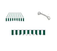 Faldón de Recambio para Toldo Retráctil 320g, Tela de Poliéster Impermeable con Borde Ondulato, Volante Protector UV Sombra para Patio Terraza Jardín, 2m 3m 6m, Solo(Green White,L4.5mxH0.3m)