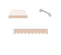 Faldón de Recambio para Toldo Retráctil 320g, Tela de Poliéster Impermeable con Borde Ondulato, Volante Protector UV Sombra para Patio Terraza Jardín, 2m 3m 6m, Solo(Sand,L4.5mxH0.3m)
