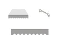 Faldón de Recambio para Toldo Retráctil 320g, Tela de Poliéster Impermeable con Borde Ondulato, Volante Protector UV Sombra para Patio Terraza Jardín, 2m 3m 6m, Solo(Grey,L4.5mxH0.3m)