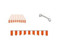 Faldón de Recambio para Toldo Retráctil 320g, Tela de Poliéster Impermeable con Borde Ondulato, Volante Protector UV Sombra para Patio Terraza Jardín, 2m 3m 6m, Solo(Orange White,L5mxH0.3m)