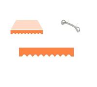 Faldón de Recambio para Toldo Retráctil 320g, Tela de Poliéster Impermeable con Borde Ondulato, Volante Protector UV Sombra para Patio Terraza Jardín, 2m 3m 6m, Solo(Orange,L4.5mxH0.3m)