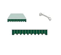 Faldón de Recambio para Toldo Retráctil 320g, Tela de Poliéster Impermeable con Borde Ondulato, Volante Protector UV Sombra para Patio Terraza Jardín, 2m 3m 6m, Solo(Fine green,L5mxH0.3m)