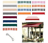 Faldón De Repuesto Para Toldo Retráctil, 2m-7m Tela De Faldón Decorativo Con Borde Ondulado, Poliéster 320g/m² Impermeable Y Protección UV, Lona Para Patio Balcón(Red,L6.6ftxH11.8in)