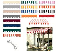 Faldón De Repuesto Para Toldo Retráctil, 2m-7m Tela De Faldón Decorativo Con Borde Ondulado, Poliéster 320g/m² Impermeable Y Protección UV, Lona Para Patio Balcón(Red White,L11.5ftxH11.8in)
