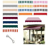 Faldón De Repuesto Para Toldo Retráctil, 2m-7m Tela De Faldón Decorativo Con Borde Ondulado, Poliéster 320g/m² Impermeable Y Protección UV, Lona Para Patio Balcón(Wine Red,L6.6ftxH11.8in)