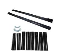 Faldón Lateral Coche para Accesorios Faldones Laterales Coche Extensiones Paneles Basculantes Labio 8 Uds 86,6 Pulgadas/2,2 M Plástico ABS Negro Brillante