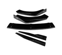 Faldón Lateral Coche para Lincoln para MKZ 2017-2020 Divisores De Parachoques Delantero Kit De Carrocería Alerón Extensiones De Faldones Laterales(Gloss Black a)