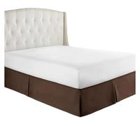 Faldones De Cama Cómoda Falda de Cama Plisada Suave y a Medida con Tela Resistente a Las Arrugas, Ropa 15 Pulgadas Alto(Brown,180x 200x 35 cm)