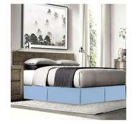 Faldones De Cama Cómoda Falda de Cama Plisada Suave y a Medida con Tela Resistente a Las Arrugas, Ropa 15 Pulgadas Alto(Blue,120x 200x 35 cm)