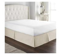 Faldones De Cama Cómoda Falda de Cama Plisada Suave y a Medida con Tela Resistente a Las Arrugas, Ropa 15 Pulgadas Alto(Dark White,105x190 x 35 cm)