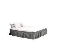 Faldones de Cama DecoracióN,Cubre Canape Falda de Cama con Volantes Envolvente Color sólido Tejido elástico Resistente a la decoloración 15 Pulgadas Alto(Gray,Queen 150x200x38cm)