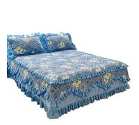 Faldones De Cama Falda de Cama Acolchada Gruesa, Funda algodón Puro, no Incluye Almohada(Color 1,150x200x45cm 1pc)