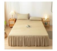Faldones De Cama Falda de Cama Color Liso con Cuatro Esquinas y Banda elástica cepillada(Color 7,150x200x45cm 1pc)