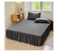 Faldones de Cama Falda de Cama Color sólido con Cuatro Esquinas y Banda elástica, Protector colchón tamaño Twin/matrimonial/Queen/King(Color-2,120x200cm)