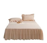 Faldones De Cama Falda de Cama, cubrecama Estilo Cuadros, Protector colchón, sin Funda Almohada(Color 4,180x200cm)