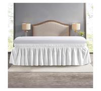 Faldones De Cama Falda de Cama elástica con Volantes, Suave y cómoda, Funda Envolvente for sin Superficie, Protectora for iluminación(White,XL 198x203cmx38cm)