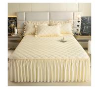 Faldones De Cama Falda de Cama Gruesa, Funda Color sólido, Protector colchón Acolchado, Colcha Agradable for la Piel, sin Almohada(Color 4,150x200cm 1pc)