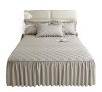 Faldones De Cama Faldón de Cama Grueso, Funda Color sólido, Protector colchón Acolchado, Colcha Agradable for la Piel, sin Almohada(Color 5,180x220cm)