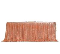 Faldones De Mesa Falda de mesa lentejuelas doradas Beige, mantel for mesas, fiesta cumpleaños, boda, Navidad, accesorios, dulces, decoración, Festival Deco(Rose gold 2,14FT-70x426cm)