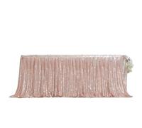 Faldones De Mesa Falda de mesa lentejuelas doradas Beige, mantel for mesas, fiesta cumpleaños, boda, Navidad, accesorios, dulces, decoración, Festival Deco(Rose gold,14FT-70x426cm)