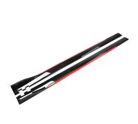 Faldones Laterales Universales Difusor Basculante Paneles Extensión Divisores Labios Parachoques Alerón Falda Negro Carbón Separador Faldón Lateral Automóvil(Black Red 2.2m a)